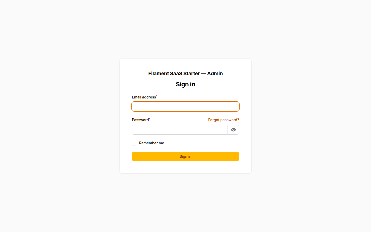 Halaman login LaunchKit